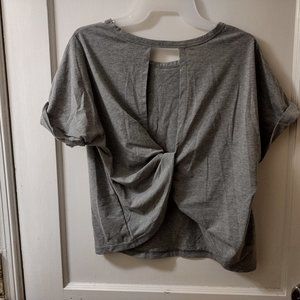Shein - Grey twist open back, short sleeve shirt, Size M